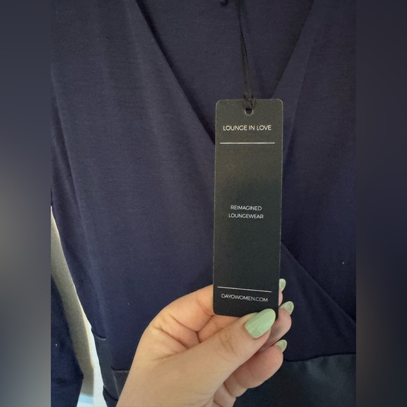 NEW Dayo Women Robe Dress Vegan Leather Waist Wrap Blue Maxi Slit Small NWT - Picture 7 of 9